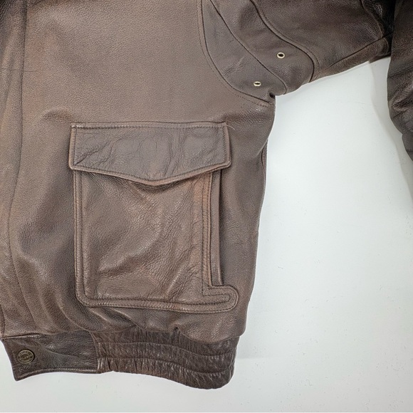 Vintage Wilson’s Men's Brown Leather Jacket Lg - Picture 5 of 9